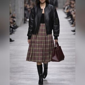 Pendleton Vintage 70s Preppy Bold Plaid Pleated Full Aline Wool Midi Skirt